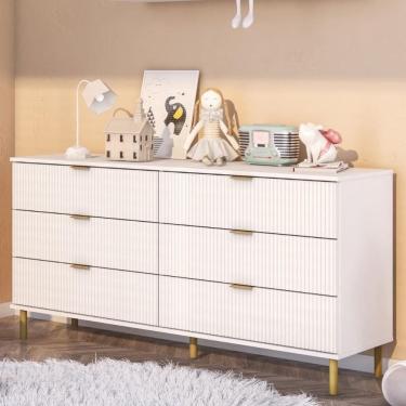 Imagem de Cômoda Ditália 6 Gavetas Dm-240 Branca