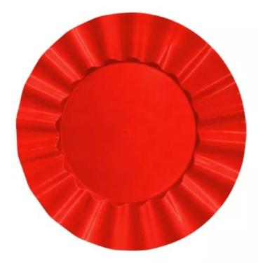 Imagem de Kit 6 Sousplat Redondo Plástico - 33cm - CDI Plastic, Vermelho