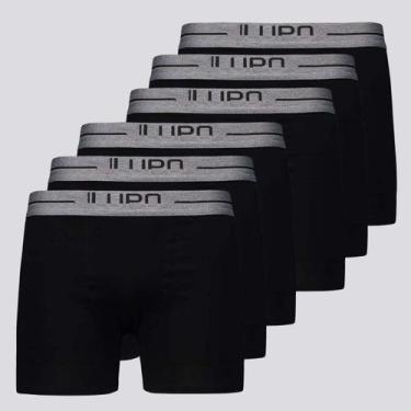 Imagem de Kit de 6 Cuecas Boxer Lupo Anatomic Shape Preta e Cinza, P