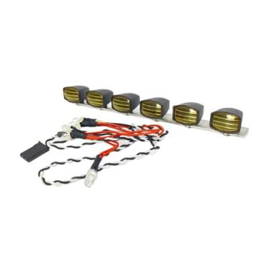 Imagem de Kokiya RC TELHO RC RAWHLER ACESSÓRIOS de FARÇO BRILHORES SUBSTITUÇÕES Lâmpadas de telhado 6 faróis de LED para MN82 1/12 RC Hobby de brinquedo de, Amarelo