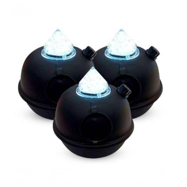 Imagem de Kit 3 Luminárias De Mesa Decorativa Bujãozinho De Metal A Pilha Com Led Branco Dimerizável E Alça