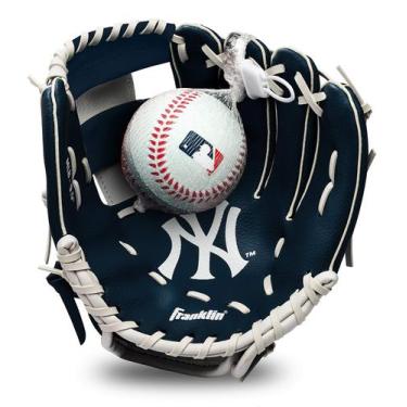 Imagem de Luva e Bola de Beisebol Franklin Sports MLB Youth Yankees - 9,5" - Inf