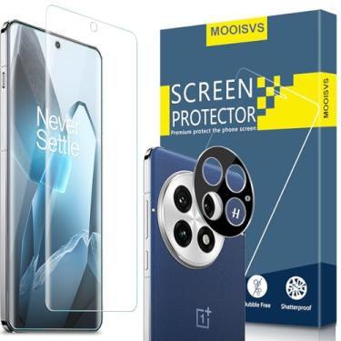 Imagem de MOOISVS 2 + 2 pacotes para OnePlus 13 protetor de tela de vidro temperado + protetor de lente de câmera, filme de vidro temperado curvo 3D, dureza 9H, antiarranhões, protetor de tela de impressão
