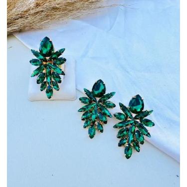 Imagem de Kit Anel com Brinco Esmeralda Kate - Mania de Mulher - Fabricação Próp