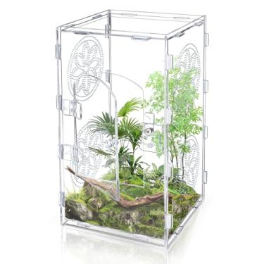 Imagem de Gabinete de aranha saltadora, caixa de tarântula acrílica de 30 x 15 cm, acessórios de aranha saltadora com porta de abertura frontal