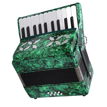 Imagem de Acordeão 22 Keys 8 Bass Premium Cellulóide Musical Instrument Toy para Performance Doméstico e Palco, Eleg Design Em K e (Azul) (Verde)