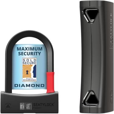 Imagem de Seatylock Mason Bike U Lock – patenteado resistente antifurto diamante seguro ULock – Ferramenta de segurança de bicicleta de ultra segurança com chaves para bicicletas elétricas urbanas ou de