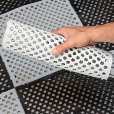 Imagem de 12 Tapete Para Box Canil Banheiro Vestiário Chuveiro Piso Modular Estrado Antiderrapante 30x30cm Triboshop (Preto/Branco)