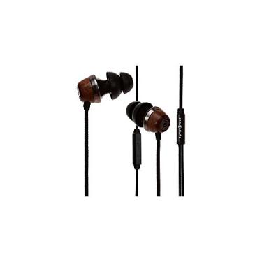 Imagem de Symphonized ALN Fones de ouvido intra-auriculares de madeira genuína premium com isolamento de ruído, fones de ouvido com microfone (preto)