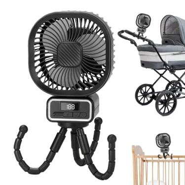 Imagem de Fã de clipe para carrinho de carrinho, fã de carrinho - Clipe de baixo ruído ajustável no ventilador do berço do carrinho | Acessórios de berço para bebês recarregáveis, 3 engrenagens refrigeradores p