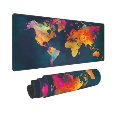 Imagem de Keebik Mouse pad para jogos, mouse pad com mapa-múndi 21,8 x 27,5 polegadas grande estendido mouse pad teclado mesa completa mousepad para jogos, escritório, casa