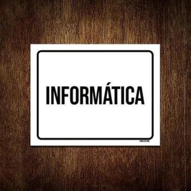 Imagem de Kit 5 Placa Sinalização - Informática Preta - Sinalizo