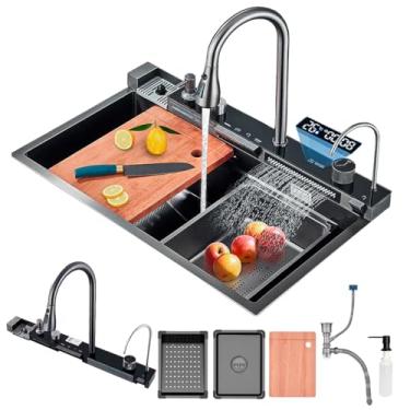 Imagem de Cuba Gourmet Smart Pia Completa Multifuncional Moderna 75x45 Preta Brinovar