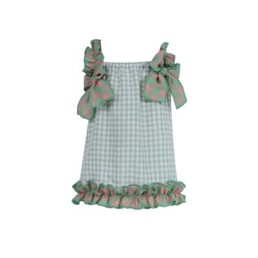 Imagem de INGSIST Roupas sociais xadrez verde para cães meninas pequenas, médias grandes, roupas de aniversário para animais de estimação tamanho PP P M G GG