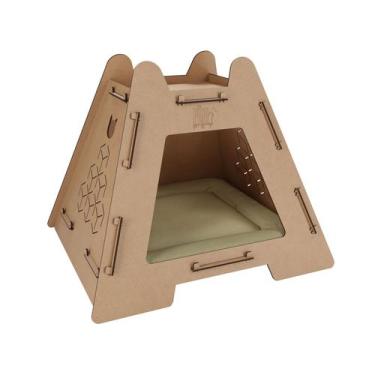 Imagem de Casinha Madeira Gato Torre Caminha Pet Luxo Casa Colchão - Ricapet, Be