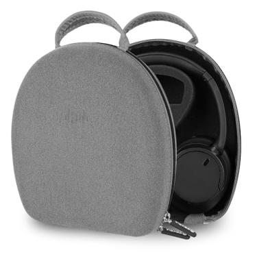 Imagem de Geekria Shield Capa para fones de ouvido compatível com fones de ouvido Sony WH-1000XM4,WH-1000XM3,bolsa de transporte protetora rígida de substituição com armazenamento de cabos (microfibra cinza)