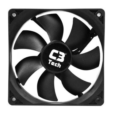 Imagem de Cooler Fan Preto 80x80x25 8cm 80mm Ventoinha Gabinete - C3TECH