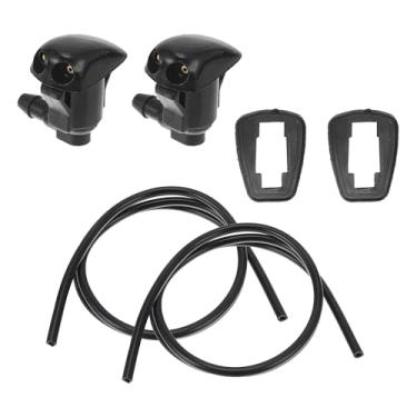 Imagem de A ABSOPRO Kit de bocal de lavador de para-brisa para Toyota MR2 99-07 Bocais de pulverização de para-brisa limpador de spray jato Nº 8538120070 2 peças de juntas 2 peças Mangueira de fluido de 1 metro