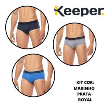 Imagem de Kit com 3 cuecas slip microfibra soft lisa Keeper Ref.: 36530