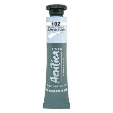 Imagem de Tinta Acrílica 20ml 102 Branco Titanio Corfix, 102 BRANCO TITANIO