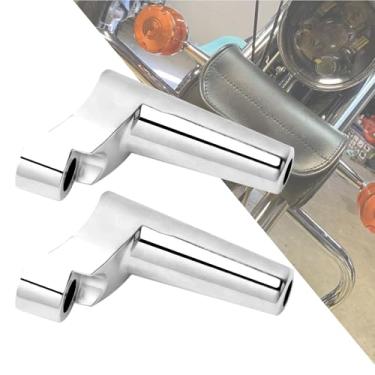 Imagem de HDBUBALUS Kit de realocação de montagens de seta dianteiras de motocicleta adequado para Harley XL Sportster 883 1200 1988-up Dyna FXR 1991-2005 (Chrome)