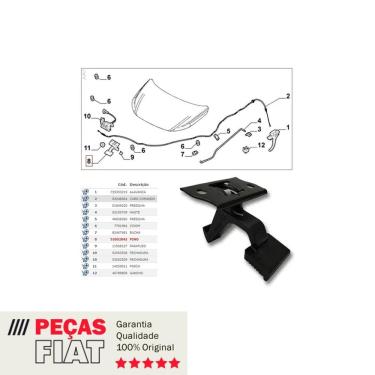 Imagem de Fecho Trava De Capo Fiat Argo 1.0 6V sintético Novo 52052842