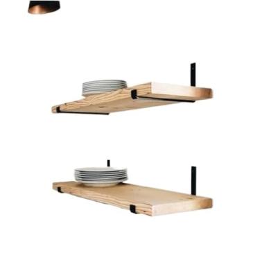 Imagem de Kit 4 Prateleira Industrial Com Mão Francesa De Ferro Invertida Nicho Decoração Rustica(Natural,1)