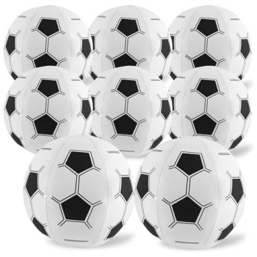 Imagem de FOKICOS 8 bolas de futebol e praia, bolas de praia infláveis de 35,5 cm para futebol, piscina, festa de aniversário, verão, natação, praia, lembrancinhas