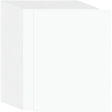 Imagem de Fainne 150 folhas de papelão branco pastel, papel pastel branco de 12 x 18 cm, papel cartolina de 250 g/m² para artesanato, coloração, anúncios, impressão na escola, escritório