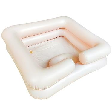 Imagem de Lavatório de cabelo para acamado, lavar o cabelo na cama, projetado para deficientes, acamados e deficientes, lavatório de cabelo portátil com travesseiro.