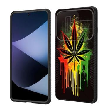 Imagem de wiaekosef Capa para Moto Edge 2025, capa de lente de câmera deslizante embutida, proteção resistente à prova de choque, capa de camada dupla para Motorola Moto Edge 2025, folha de maconha