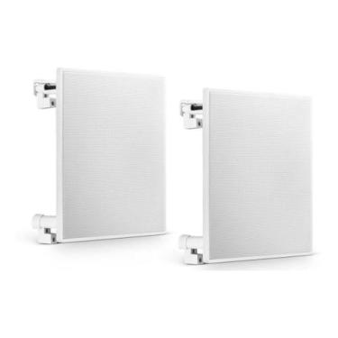 Imagem de Par Arandelas Quadrada Alto Falante Frahm 6 Pol 80w Ambiente - Kit de 