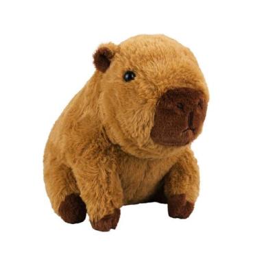 Imagem de Bichinho de Pelúcia Capivara Marrom Escuro Sentado 23cm - FoffyToys