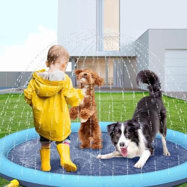 Imagem de Piscina Circular Esteira Infantil Em PVC Resistente 170cm Com Chafariz