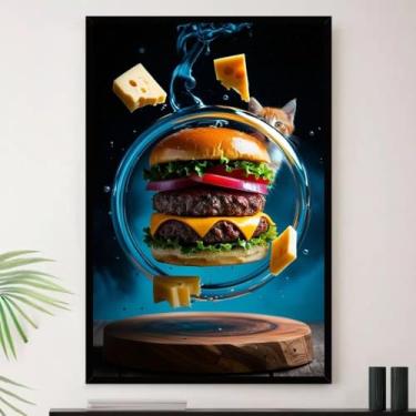 Imagem de Genérico, Quadro Lanche Desenho Queijo Cheddar Decorativo A3 35x45cm