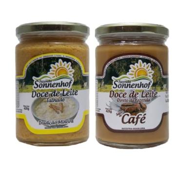 Imagem de Doce de Leite Cremoso Pastoso - 1 Talhado + 1 com Café 420g cada - Fazenda Sonnenhof