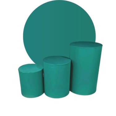 Imagem de Kit Capa Trio de Cilindro + Painel 1,50m Decoração Festa(VERDE JADE)
