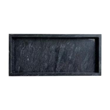 Imagem de AFXGUSD Bandeja de Servir de Pedra de Mármore, Suporte para Perfume Judaico, Organizador Decorativo Elegante para, para Clube Médico, Preto