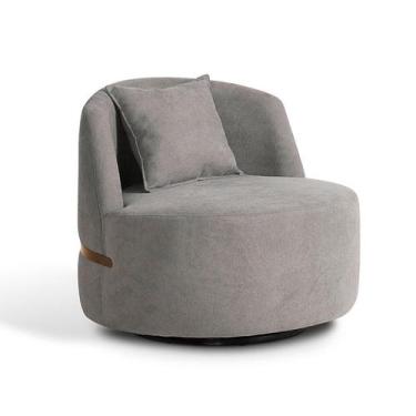 Imagem de Poltrona Laila Bouclé Cinza e Dourada - Mobly