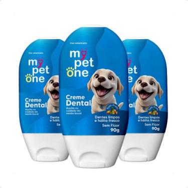 Imagem de Combo 3 Creme Dental Tutti Frutti para Cães e Gatos Mypetone - 90g