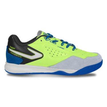 Imagem de Chuteira Tenis Futsal Topper Dominator Club V Infantil, Verde, Preto, 