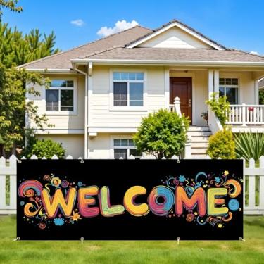 Imagem de Faixa externa de 2,4 x 0,9 m – Placa grande de 2,4 x 98 polegadas com ilhós – Placa à prova de intempéries e resistente a UV para quintal, negócios, eventos, festas, vitrine de loja