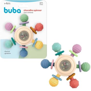Imagem de Mordedor Com Ventosa Para Bebê Spinner Colorido - 19688 Buba