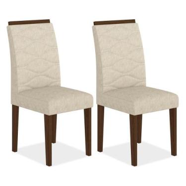 Imagem de Kit 2 Cadeiras Estofadas Everest Comfort Imbuia/suede Bege - M.a - A M