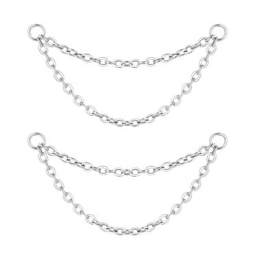 Imagem de G23 Brinco de cartilagem de hélice de concha de titânio corrente de mamilo, corrente de nariz, piercing no nariz, corrente de narina, ponte, piercing facial, joias, Sem Pedra Preciosa