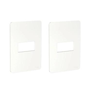 Imagem de Kit 2x Placa 4X2 1 Módulo S730101004 Branco Orion Schneider