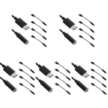 Imagem de Homoyoyo 20 peças adaptador Typec adaptador de fone de ouvido, cabo de carregamento USB, conversor de fone de ouvido, conversor de fone de ouvido, USB c, fones de ouvido de computador, fones de ouvido