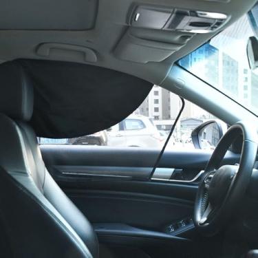 Imagem de XhuangTech 1 peça de persianas de janela de carro, persianas magnéticas de camada dupla para janela lateral do carro com sombra completa/meia sombra, capa de janela frontal para motorista, acessórios