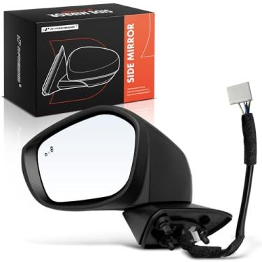 Imagem de A-Premium Espelho retrovisor elétrico do lado do motorista - compatível com Honda Civic 2022-2024 - Espelho retrovisor externo preto dobrável manual aquecido com detecção de ponto cego