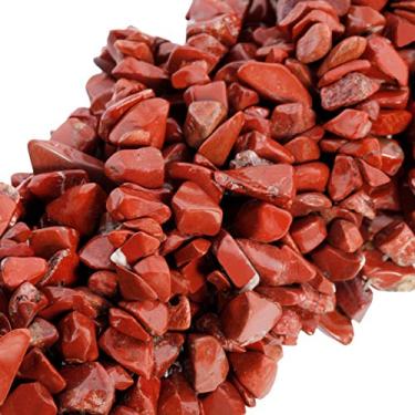 Imagem de TUMBEELLUWA Contas soltas semipreciosas polidas para fabricação de joias, 5-8 mm lascas de pedras roladas fio de 83 cm